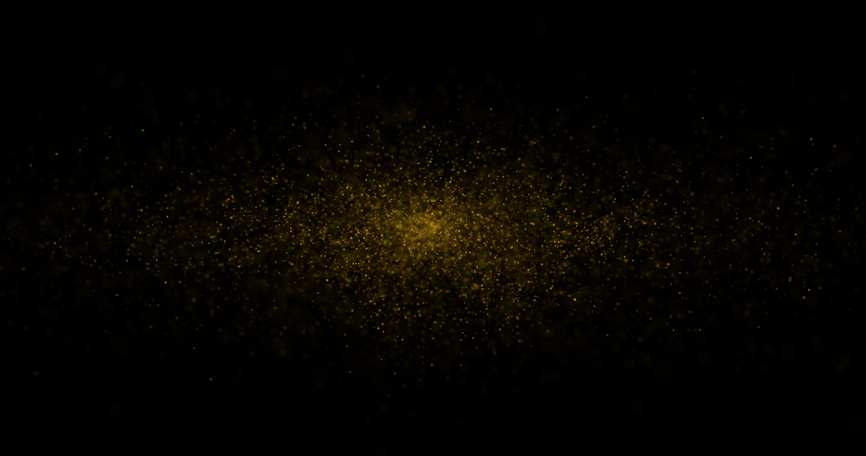Gold glitter on a black background